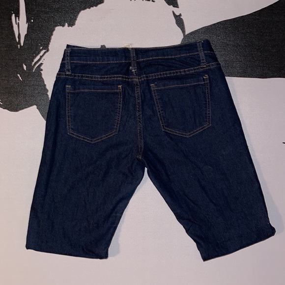 Forever 21 | Dark Blue 5 Pocket Straight Leg Jeans w/ Amber Stitching - Picture 4 of 4